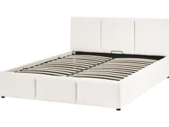 Letto contenitore Tessuto BOUSSE 140 x 200 cm Bianco sporco