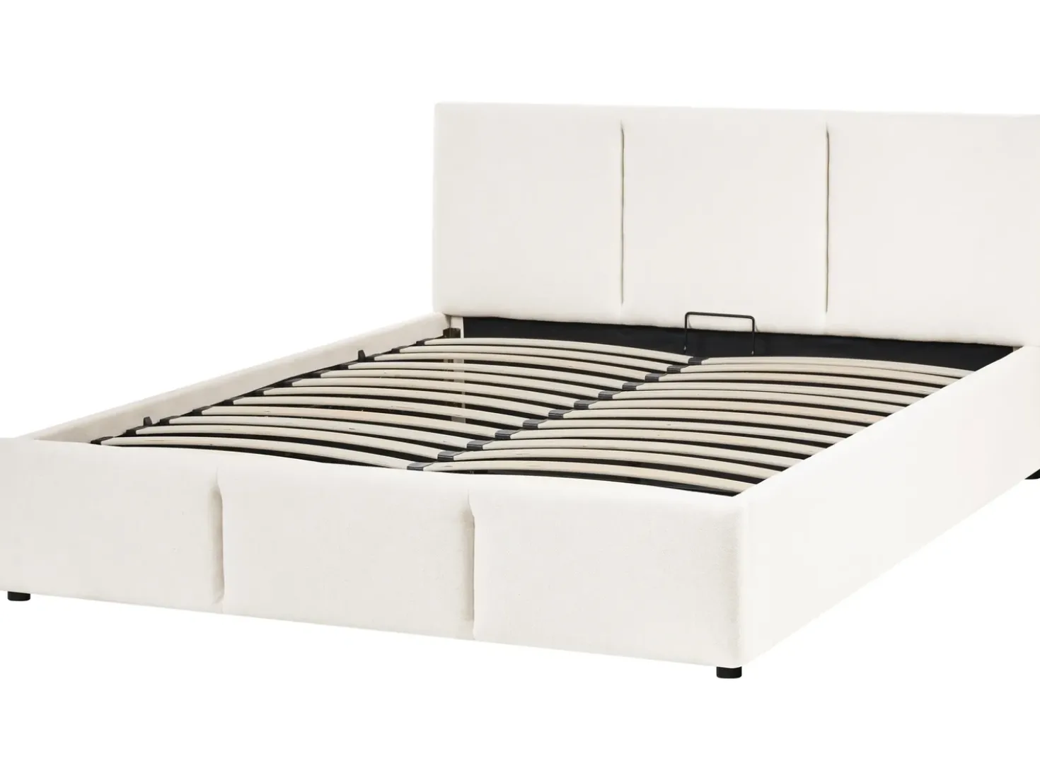 Letto contenitore Tessuto BOUSSE 140 x 200 cm Bianco sporco