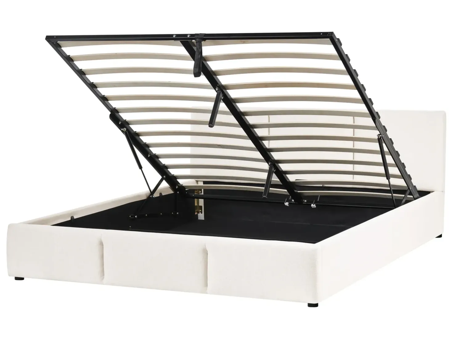 Letto contenitore Tessuto BOUSSE 140 x 200 cm Bianco sporco