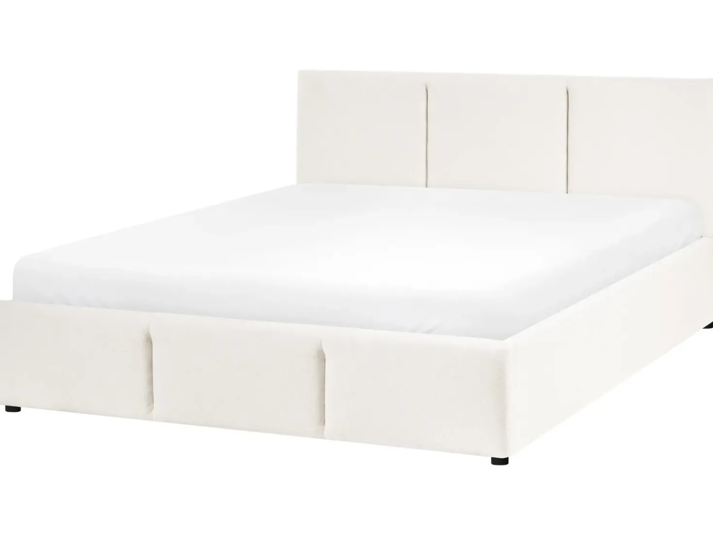 Letto contenitore Tessuto BOUSSE 140 x 200 cm Bianco sporco
