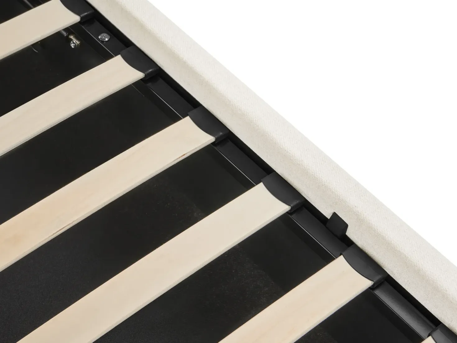 Letto contenitore Tessuto BOUSSE 140 x 200 cm Bianco sporco