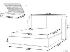 Letto contenitore Tessuto MONESTIER 180 x 200 cm Tortora