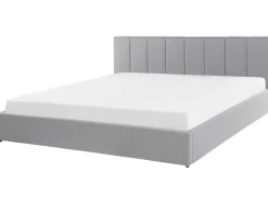 Letto contenitore Tessuto DREUX 180 x 200 cm Grigio chiaro