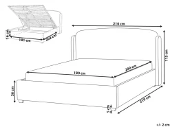 Letto contenitore Tessuto BERNAY 180 x 200 cm Bianco sporco