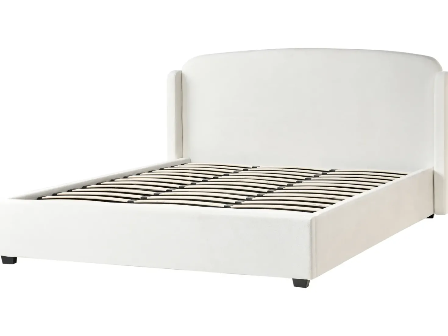 Letto contenitore Tessuto BERNAY 180 x 200 cm Bianco sporco