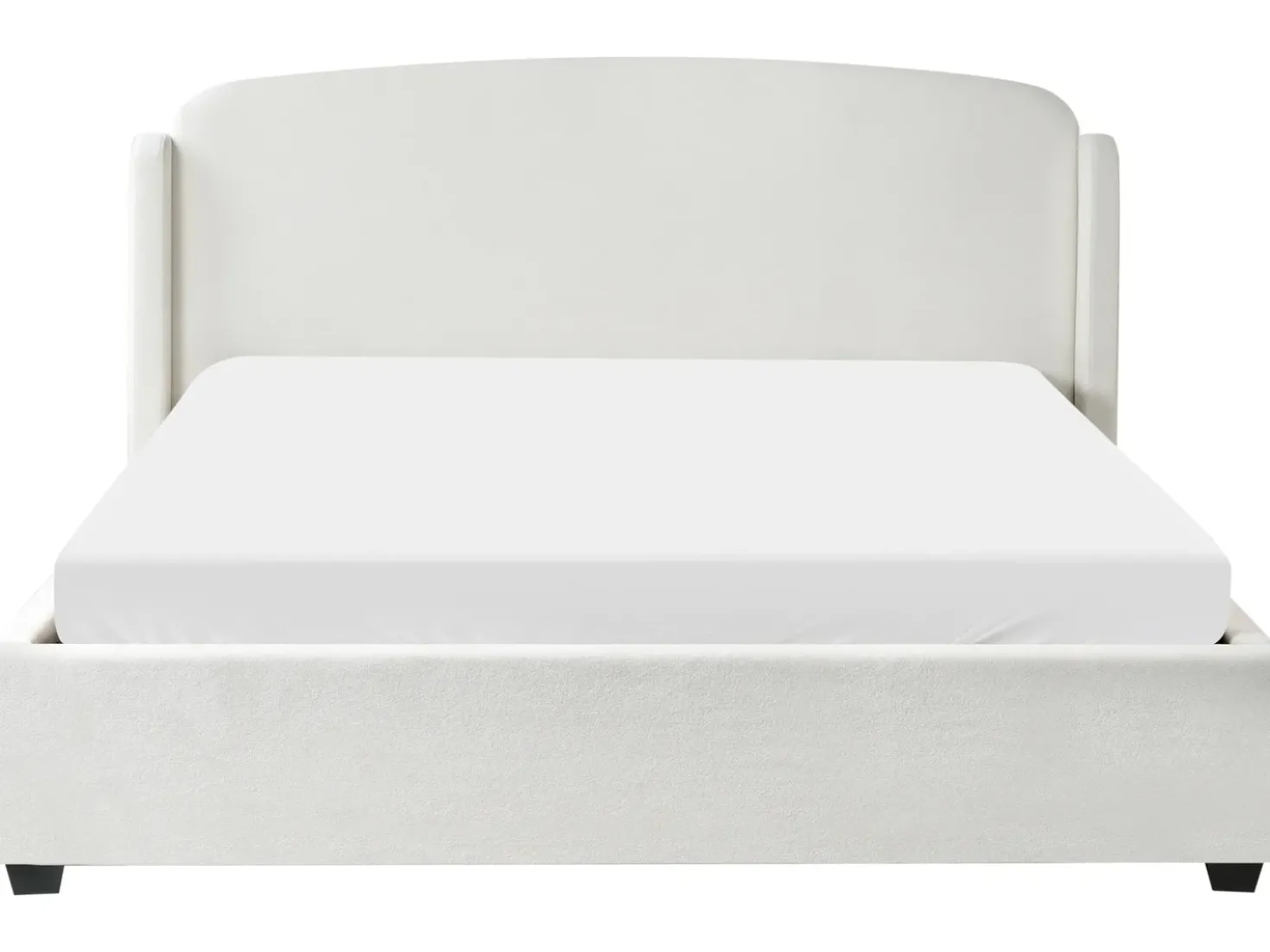 Letto contenitore Tessuto BERNAY 180 x 200 cm Bianco sporco
