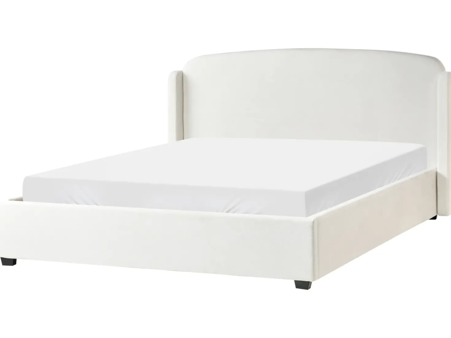 Letto contenitore Tessuto BERNAY 180 x 200 cm Bianco sporco