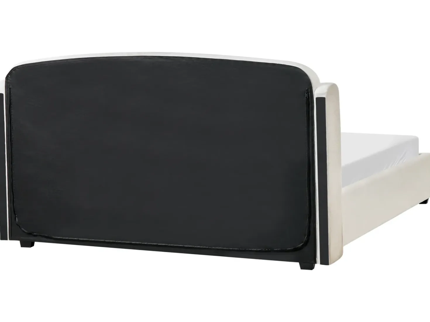 Letto contenitore Tessuto BERNAY 180 x 200 cm Bianco sporco