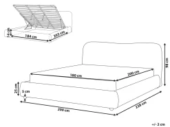 Letto contenitore Tessuto BLAGNAC 180 x 200 cm Bianco sporco