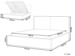 Letto contenitore Tessuto MOISSAC 160 x 200 cm Tortora