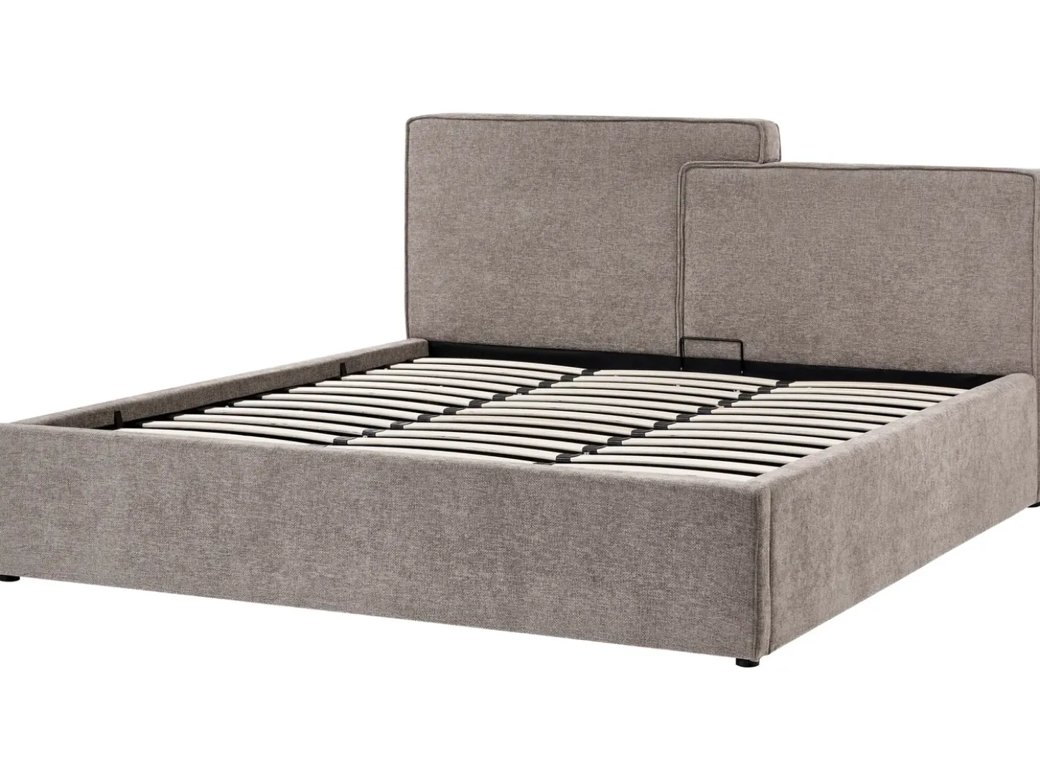 Letto contenitore Tessuto LAGARDE 180 x 200 cm Tortora