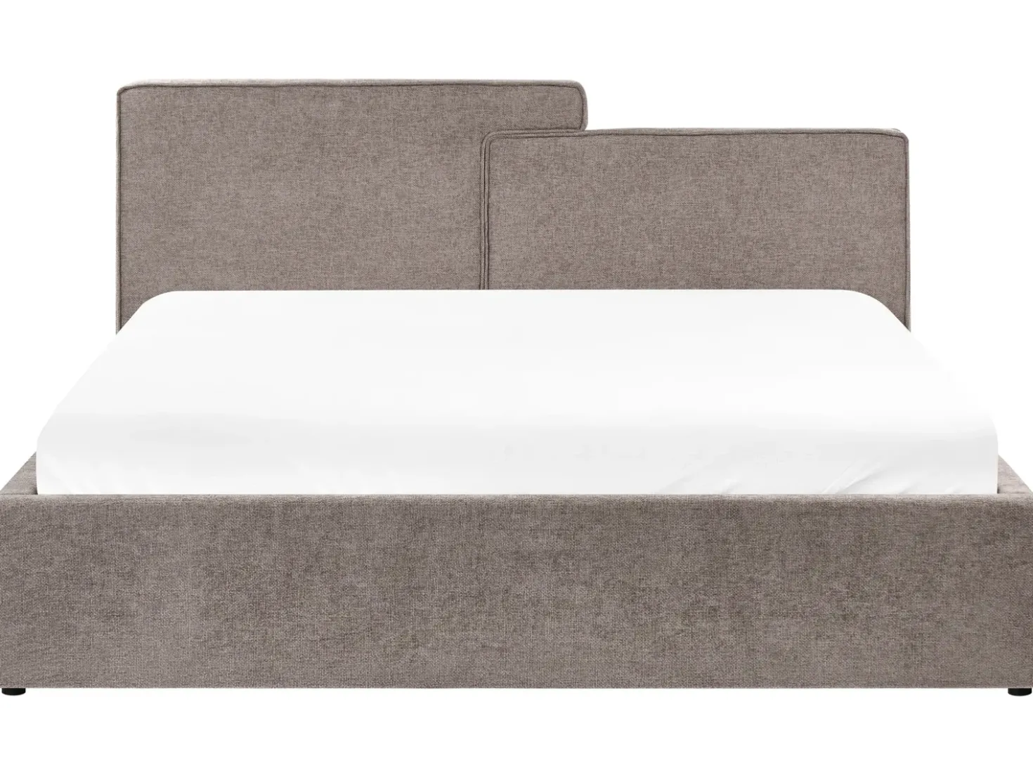 Letto contenitore Tessuto LAGARDE 180 x 200 cm Tortora