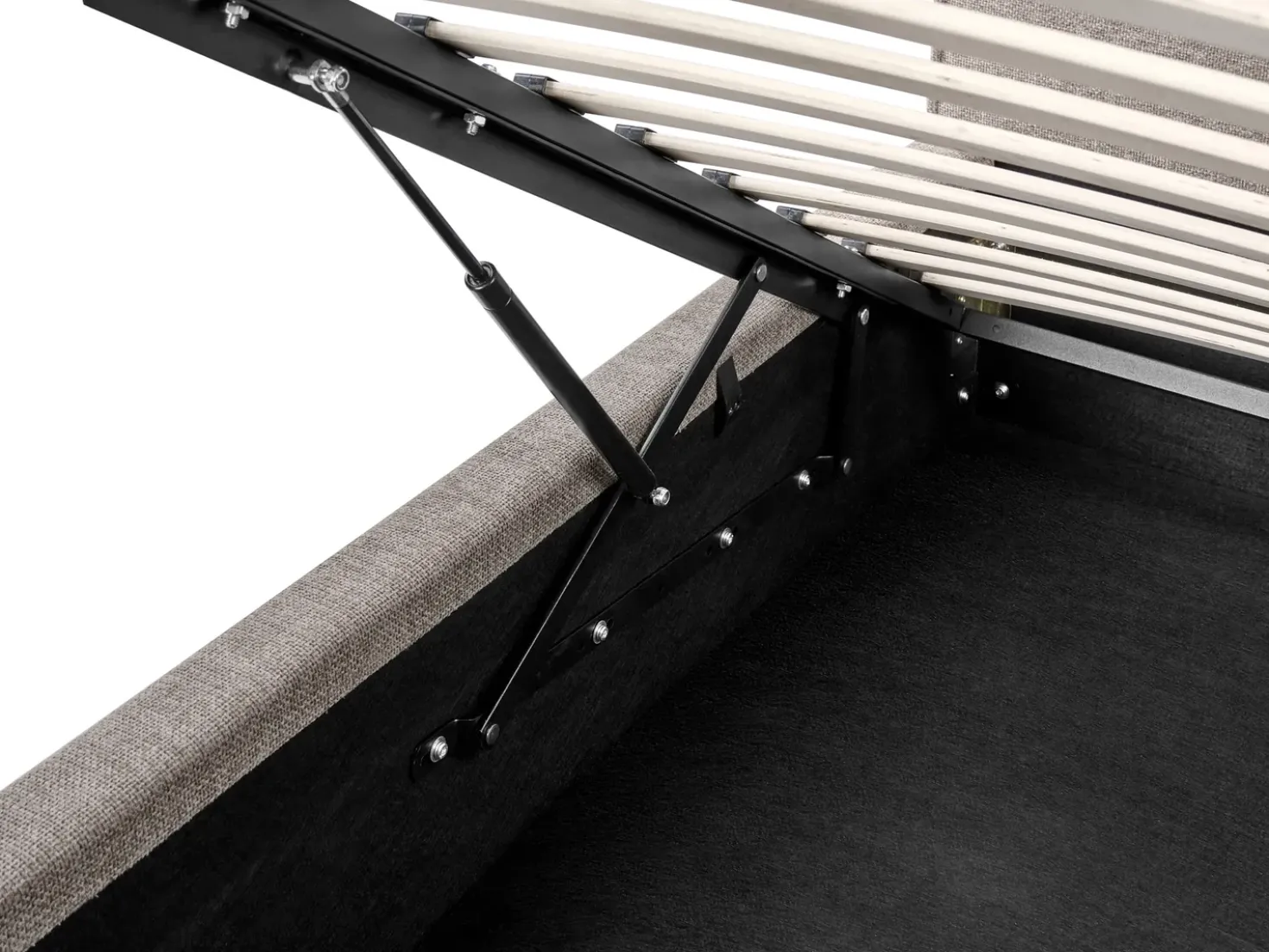 Letto contenitore Tessuto LAGARDE 180 x 200 cm Tortora