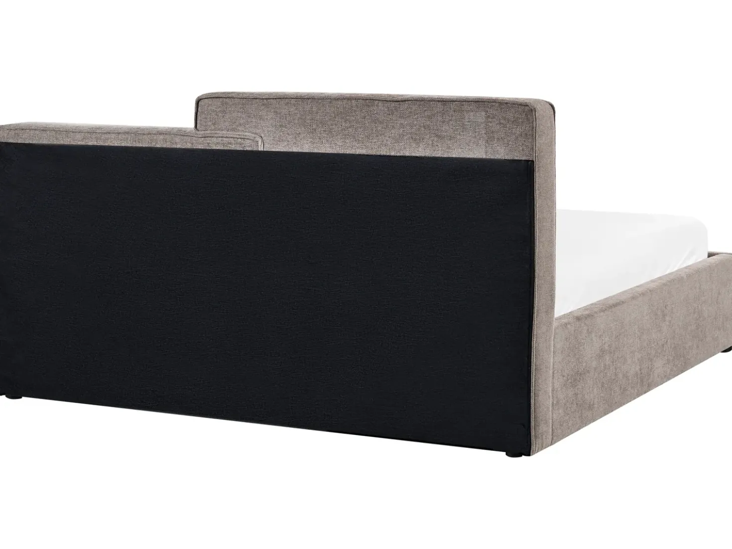 Letto contenitore Tessuto LAGARDE 180 x 200 cm Tortora