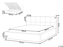 Letto contenitore Tessuto BASTON 180 x 200 cm Bianco sporco