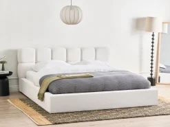 Letto contenitore Tessuto BASTON 180 x 200 cm Bianco sporco
