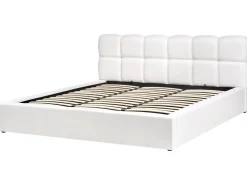 Letto contenitore Tessuto BASTON 180 x 200 cm Bianco sporco