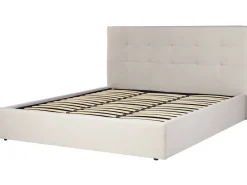 Letto contenitore Tessuto LORIENT 180 x 200 cm Beige