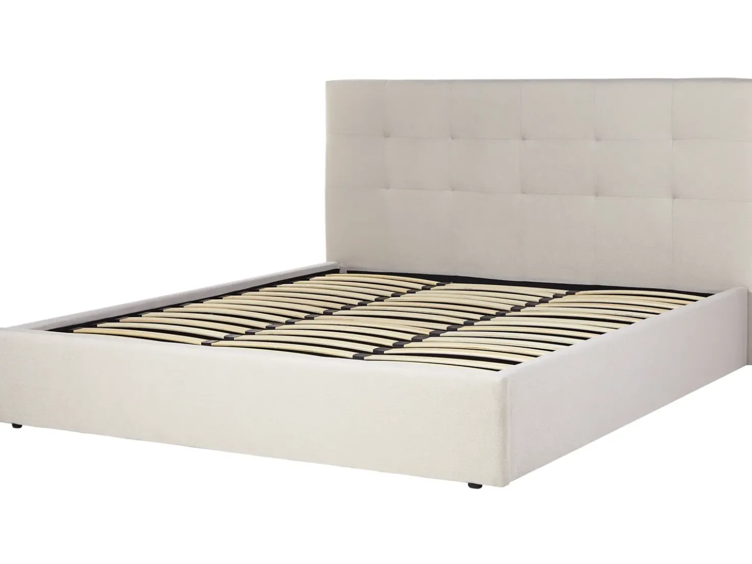 Letto contenitore Tessuto LORIENT 180 x 200 cm Beige