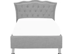 Letto contenitore Tessuto METZ 90 x 200 cm Grigio chiaro