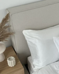 Letto contenitore Tessuto MOISSAC 160 x 200 cm Beige