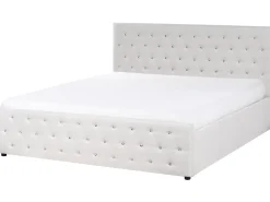 Letto contenitore Tessuto AMIENS 180 x 200 cm Beige