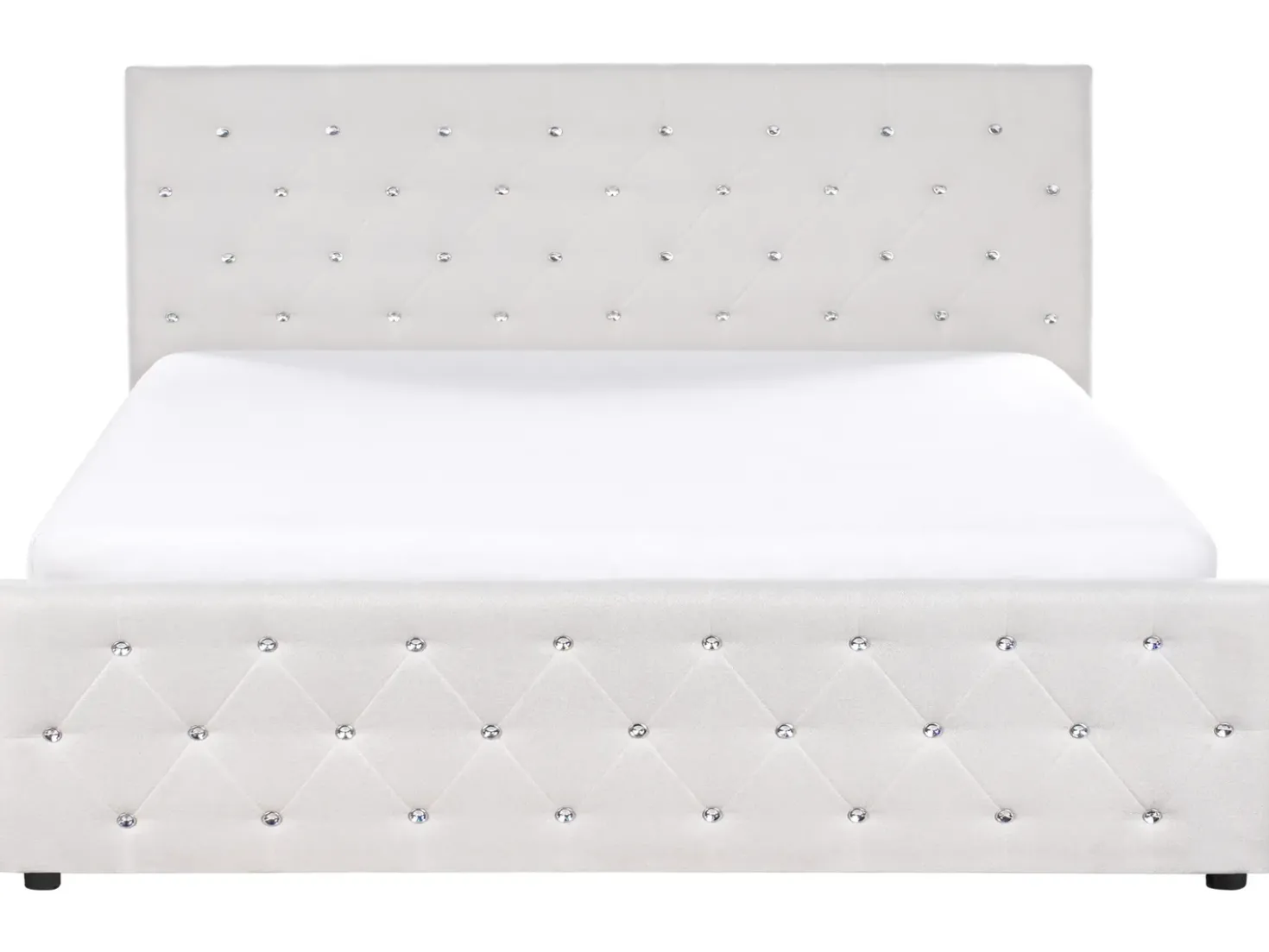 Letto contenitore Tessuto AMIENS 180 x 200 cm Beige