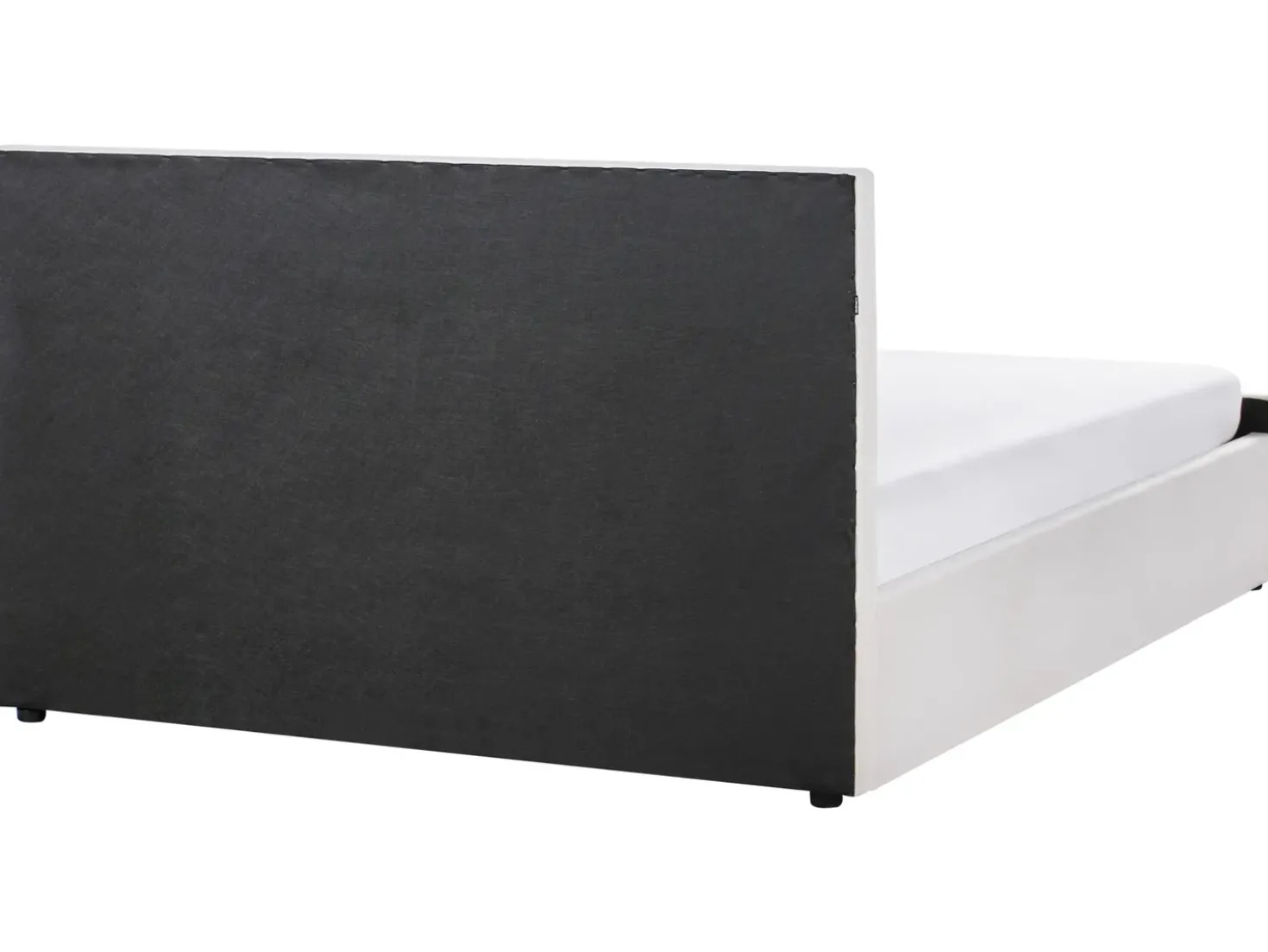Letto contenitore Tessuto AMIENS 180 x 200 cm Beige