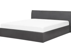 Letto contenitore Tessuto ORBEY 180 x 200 cm Grigio