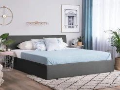 Letto contenitore Tessuto ORBEY 180 x 200 cm Grigio