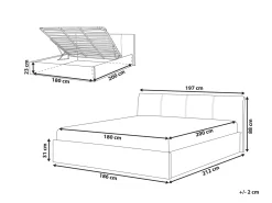 Letto contenitore Tessuto ORBEY 180 x 200 cm Grigio
