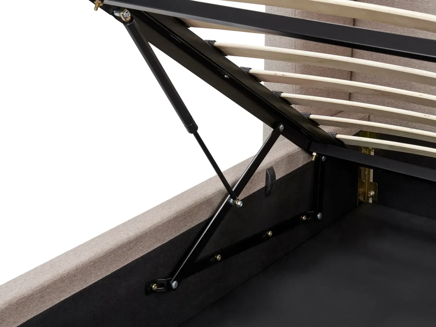 Letto contenitore Tessuto MONESTIER 160 x 200 cm Tortora