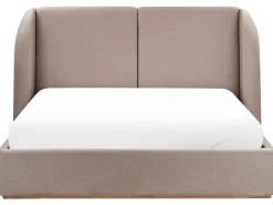 Letto contenitore Tessuto MONESTIER 160 x 200 cm Tortora