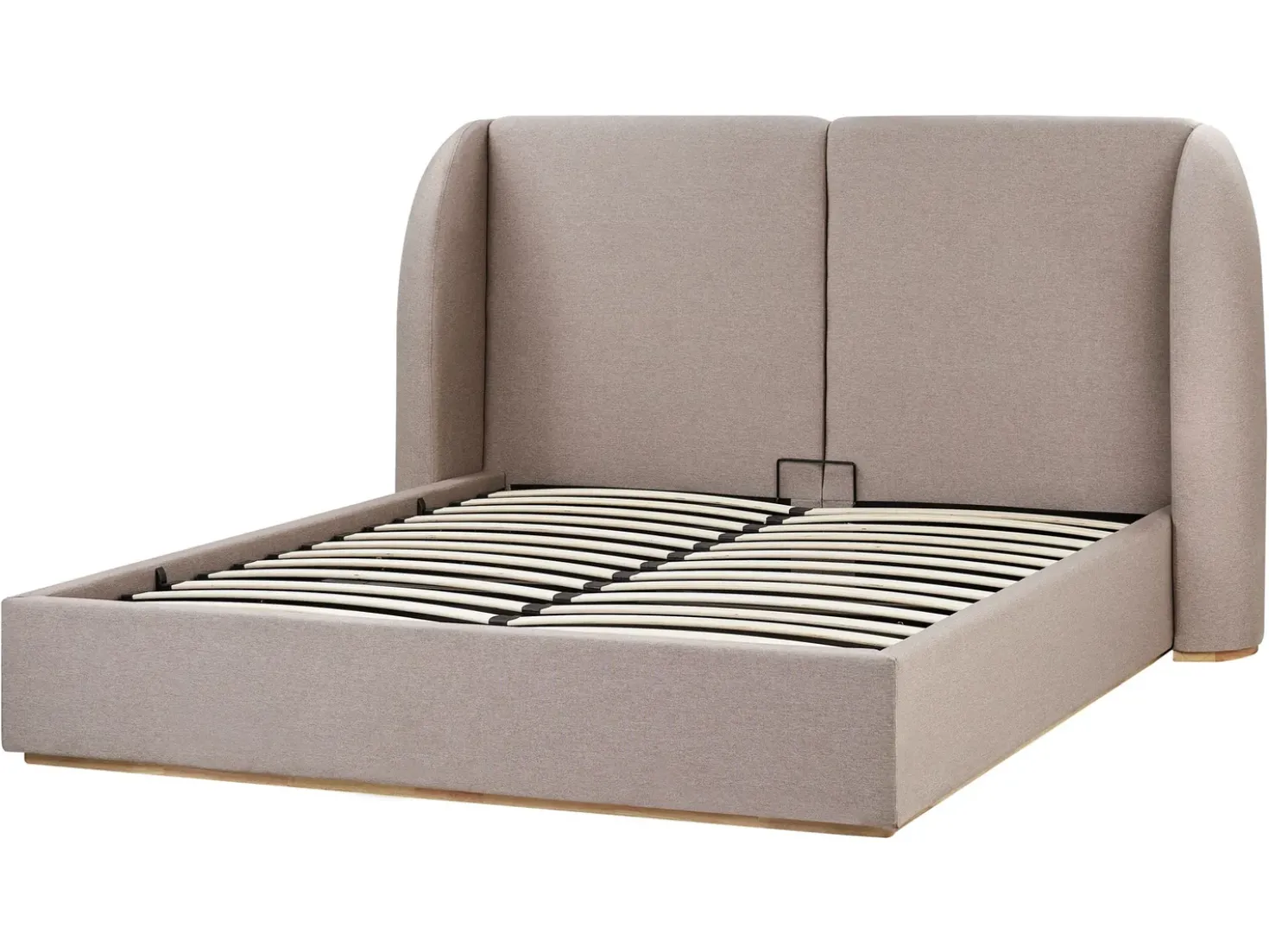 Letto contenitore Tessuto MONESTIER 160 x 200 cm Tortora