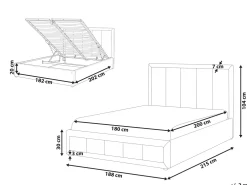 Letto contenitore Tessuto QUIBERON 180 x 200 cm Beige