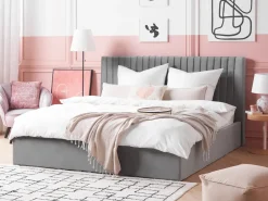 Letto contenitore Velluto VION 180 x 200 cm Grigio