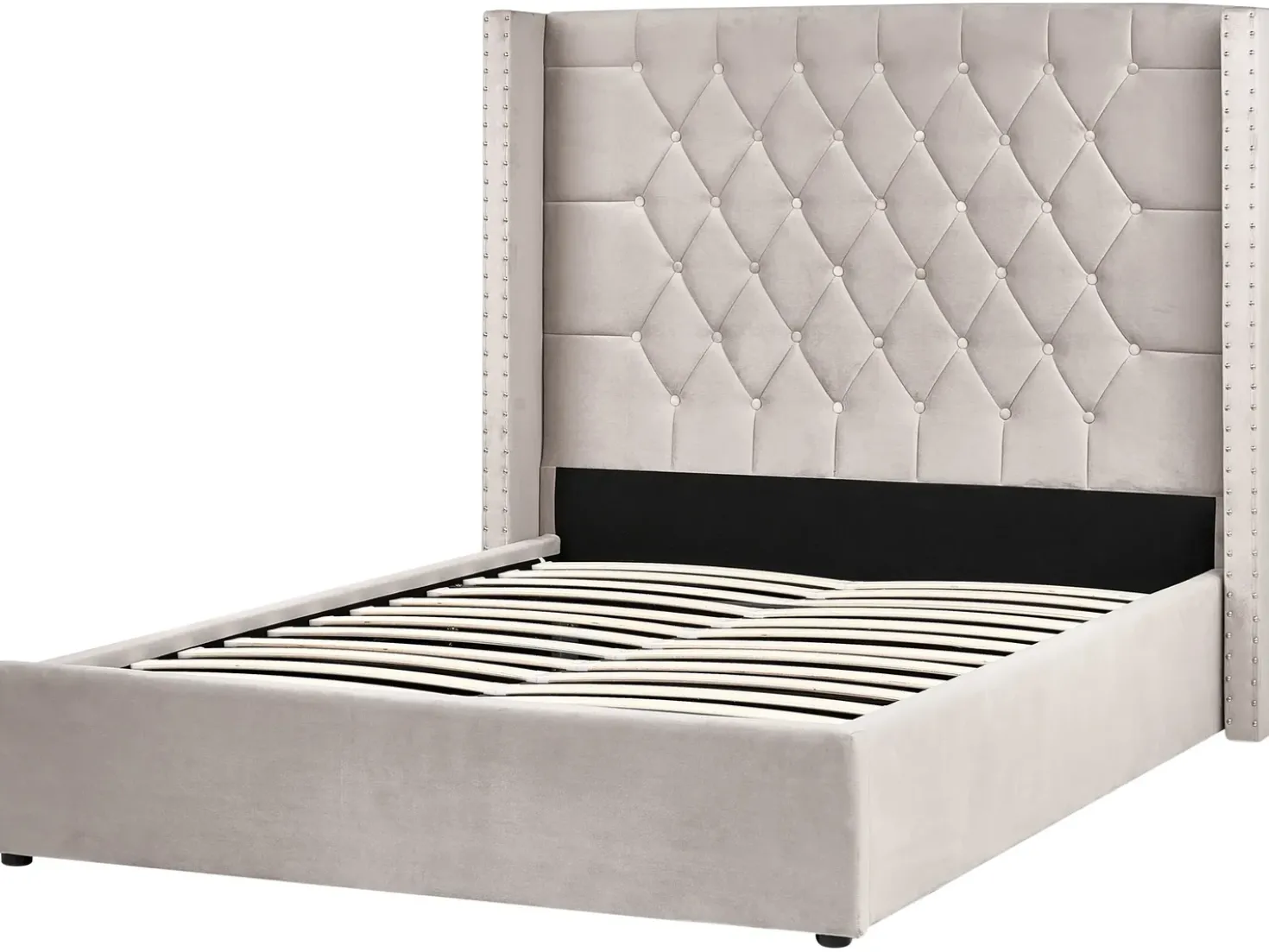 Letto contenitore Velluto LUBBON 140 x 200 cm Tortora