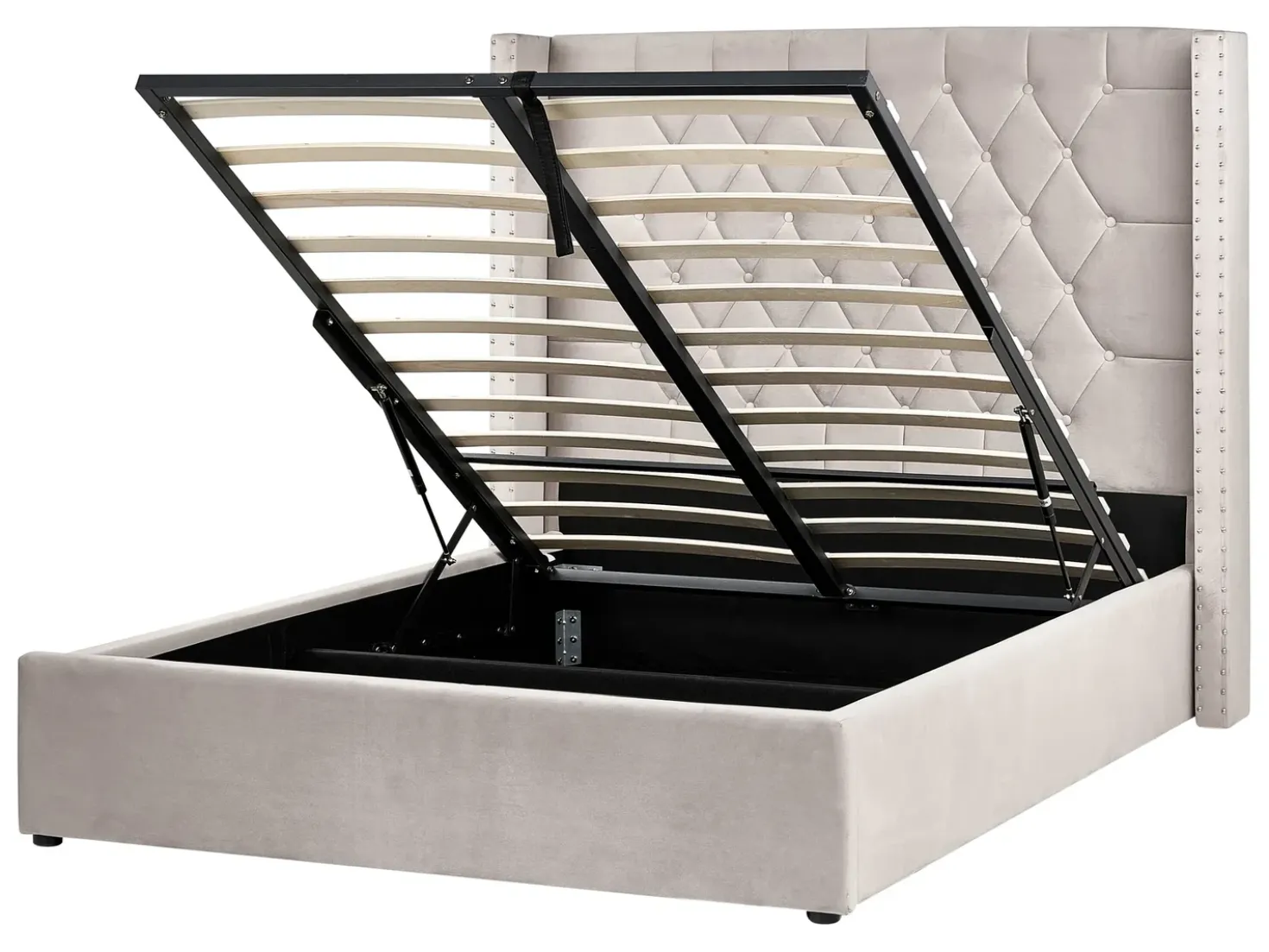 Letto contenitore Velluto LUBBON 140 x 200 cm Tortora