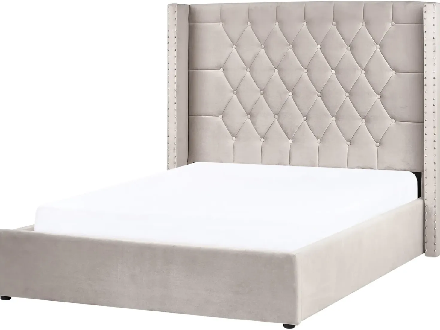 Letto contenitore Velluto LUBBON 140 x 200 cm Tortora