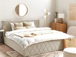 Letto contenitore Velluto ROCHEFORT 180 x 200 cm Beige