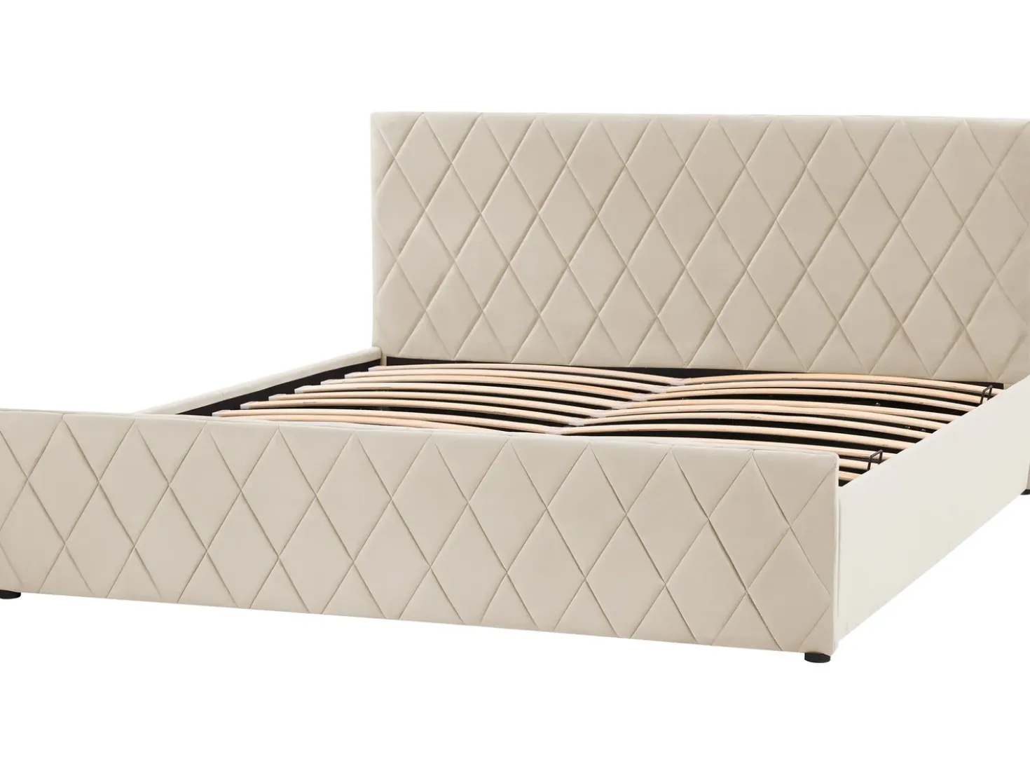 Letto contenitore Velluto ROCHEFORT 180 x 200 cm Beige