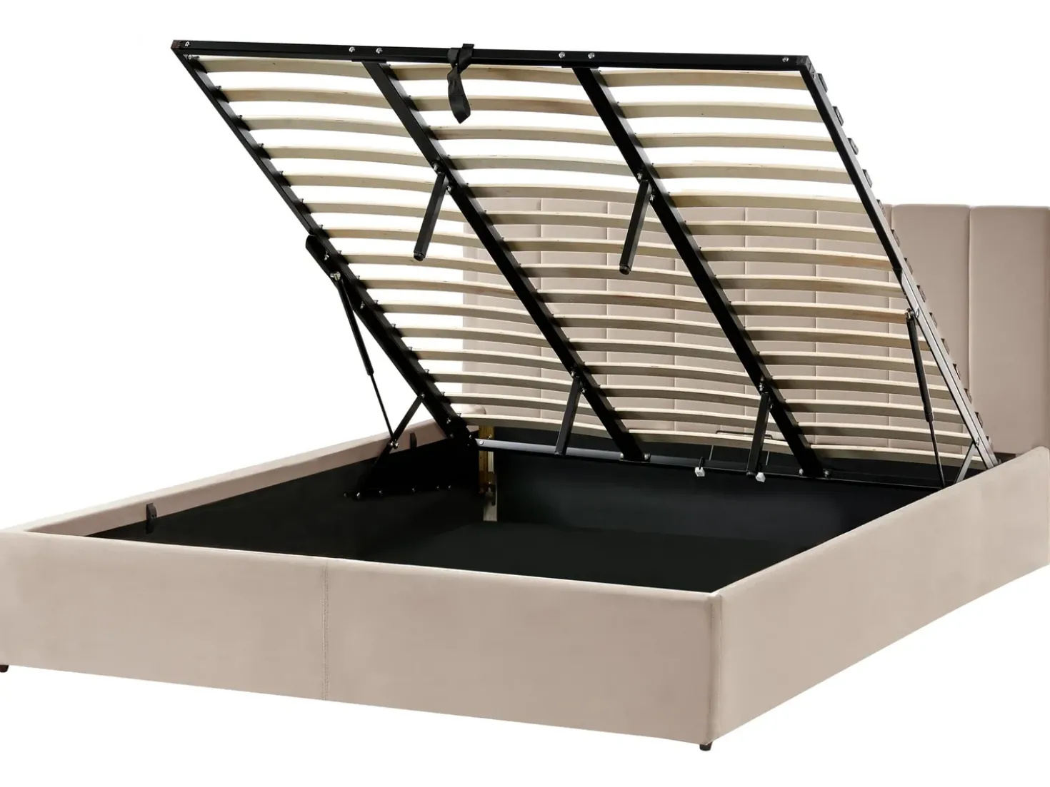 Letto contenitore Velluto DREUX 180 x 200 cm Tortora