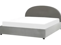 Letto contenitore Velluto VAUCLUSE 180 x 200 cm Grigio chiaro