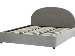 Letto contenitore Velluto VAUCLUSE 180 x 200 cm Grigio chiaro