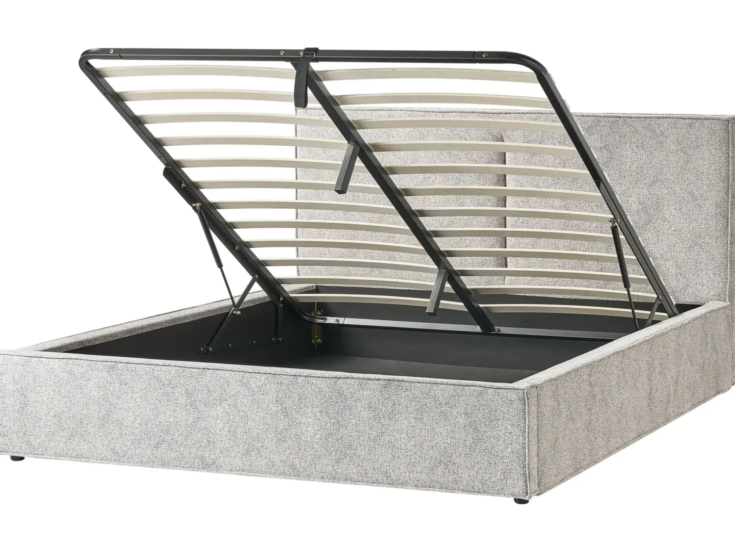 Letto contenitore Velluto elasticizzato MOISSAC 180 x 200 cm Nero/Bianco