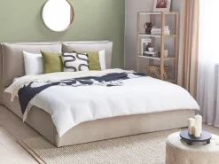 Letto contenitore Velluto BAJONNA 180 x 200 cm Beige