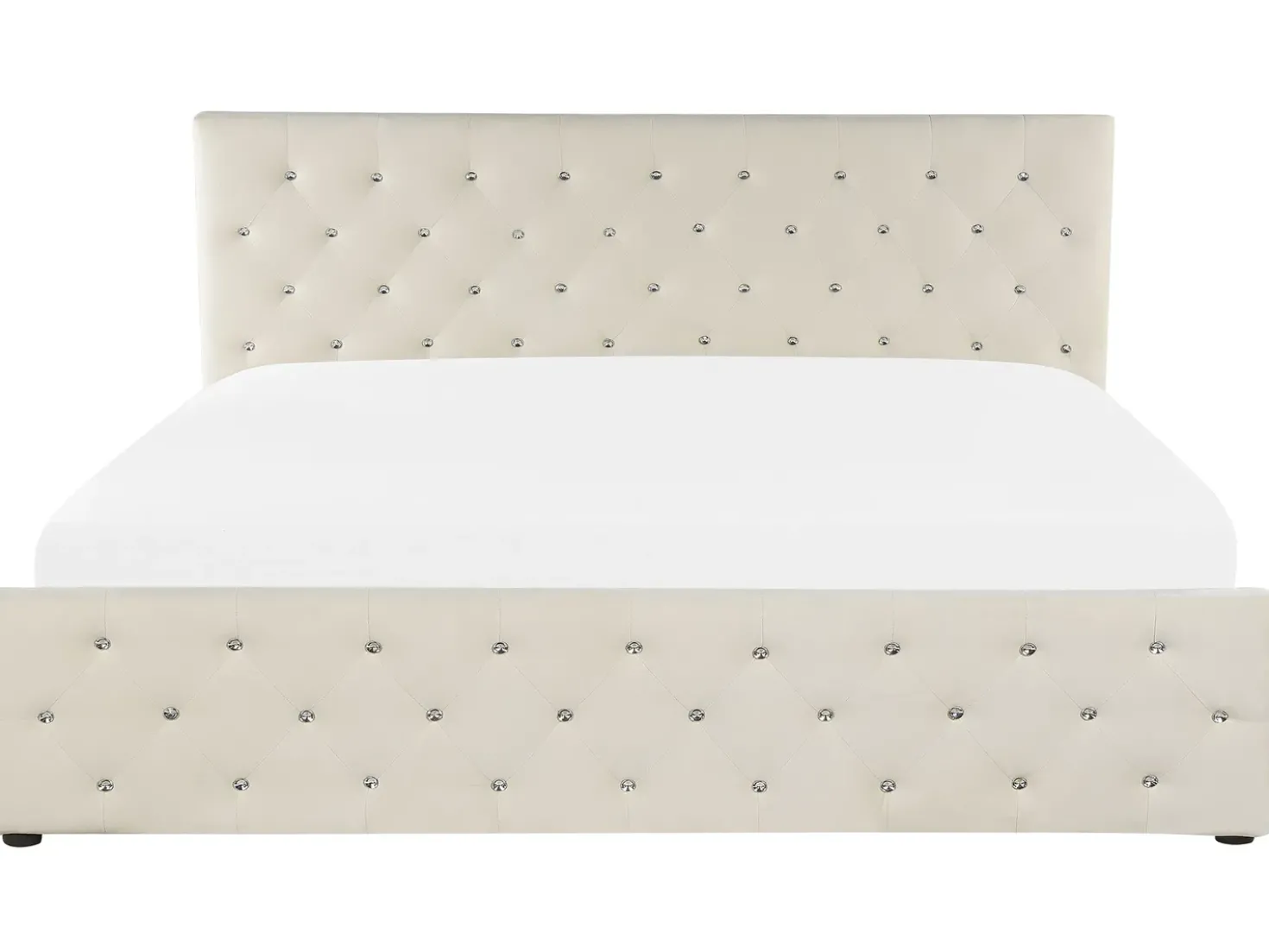 Letto contenitore Velluto AMIENS 180 x 200 cm Beige chiaro