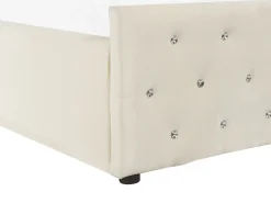 Letto contenitore Velluto AMIENS 180 x 200 cm Beige chiaro