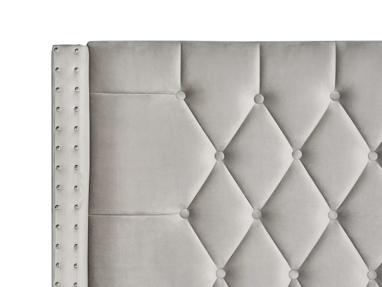 Letto contenitore Velluto LUBBON 140 x 200 cm Grigio chiaro