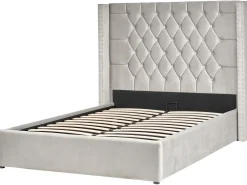 Letto contenitore Velluto LUBBON 140 x 200 cm Grigio chiaro